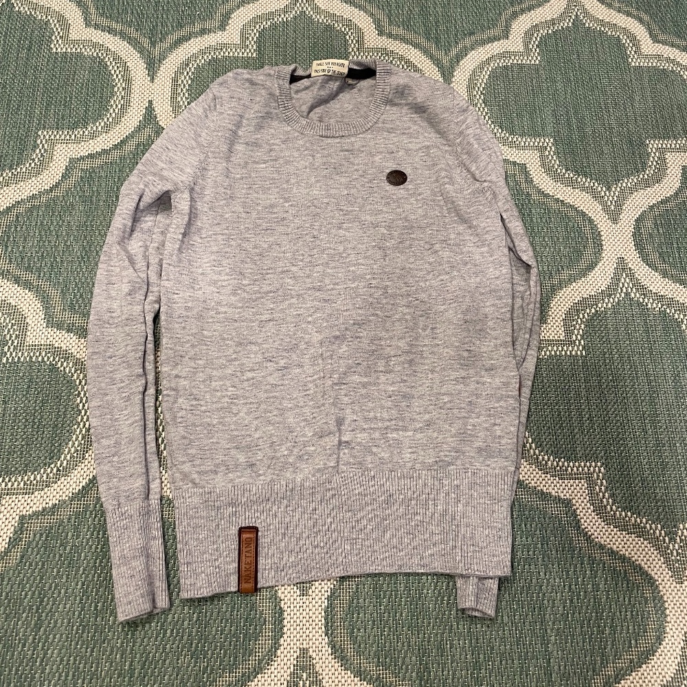 NWOT Naketano Heather Blue Sweater Sz XL